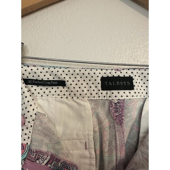 Talbots Women's Paisley Perfect Crop Pants, Size 10 Purple Colorful - Picture 4 of 11